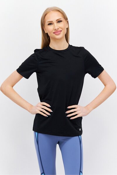 Reebok Women Sportswear Fit Short Sleeves Training T-Shirt, Black