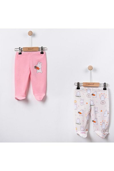 Necix's Pink Rabbit Themed Baby Girl's Six-Piece Walking Shoes
