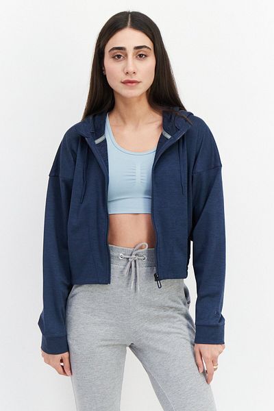 Puma Women Sportswear Fit Long Sleeve Hooded Jacket, Navy Blue