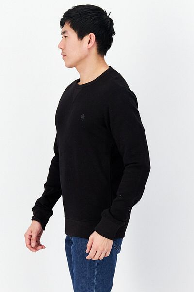 French Connection Men Round Neck Long Sleeve Brand Logo Sweatshirt, Black