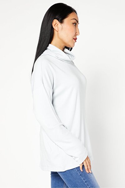 Esprit Women Turtle Neck Long Sleeve Plain Top, Light Blue