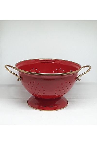 Avşar Emaye 22 cm Red Gold Strainer Fruit Holder