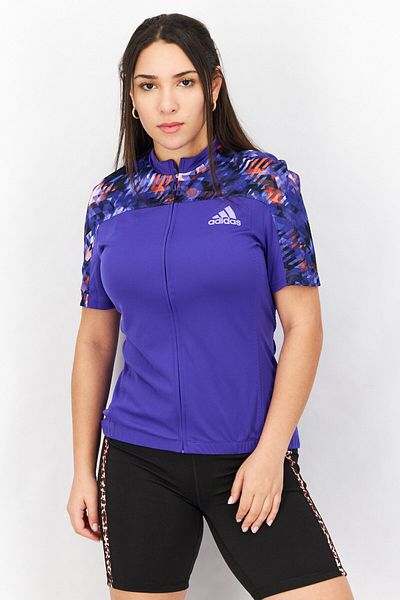adidas Women Sportswear Fit Short Sleeve Training T-shirts, Blue-violet Combo