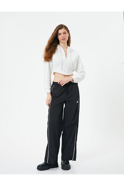 Koton Hanorac cu glugă și fermoar Rose Gold Crop - Detaliat corset