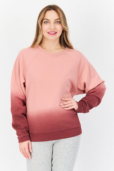 Marc New York Women Crew Neck Long Sleeve Ombre Sweatshirt, Pink