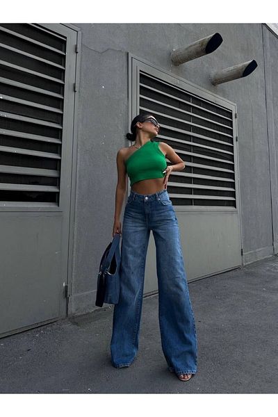SQUALO High Waist Wide Leg Jean High Waist Jean-36