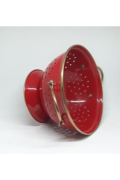 Avşar Emaye 22 cm Red Gold Strainer Fruit Holder