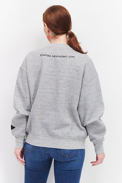 Replay Women Crew Neck Embroidered Logo Sweatshirt, Grey Combo