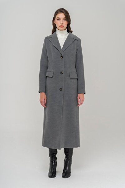 Olcay Dlouhý kabát s jednodílnou kapsou s límečkem 3918