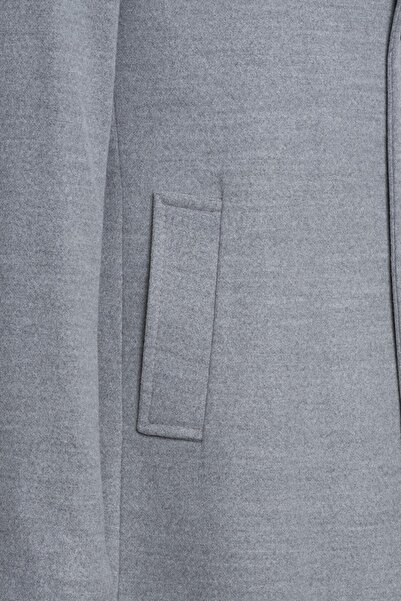 Salihtarzz Men's Stamp Coat Cashmere Gray Shearling Sd41075