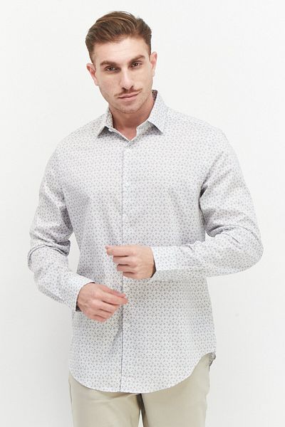 VAN HEUSEN Men Slim Fit Long Sleeve Floral Pattern Dress Shirt, Multicolor