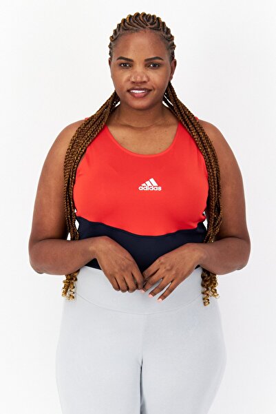 adidas Kadın Spor Giyim Fit Antrenman Atleti, Kırmızı/Lacivert