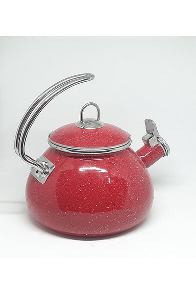 Avşar Enamel Vintage Red Freckle 2.3 Liter Teapot Kettle