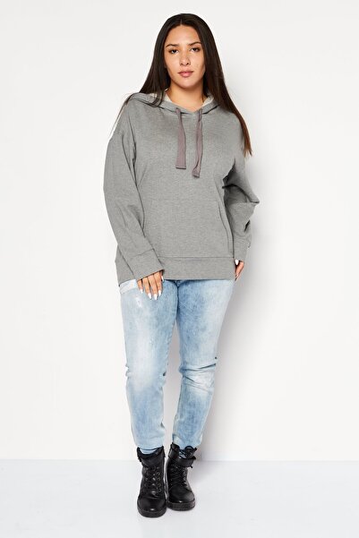 Felina Women Hooded Heather Sweatshirt, Dark Grey