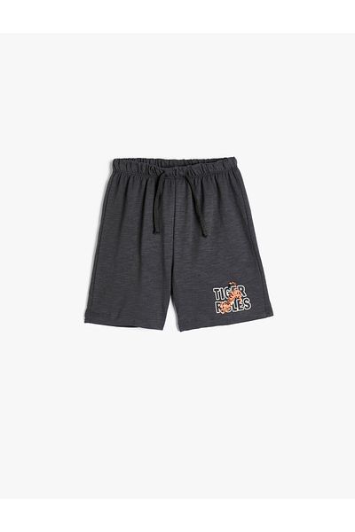 Koton Shorts Print Detailed Tie Waist Cotton