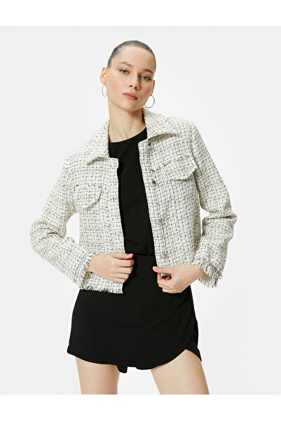 Koton Риза от туид със сребърни копчета и джоб с капак