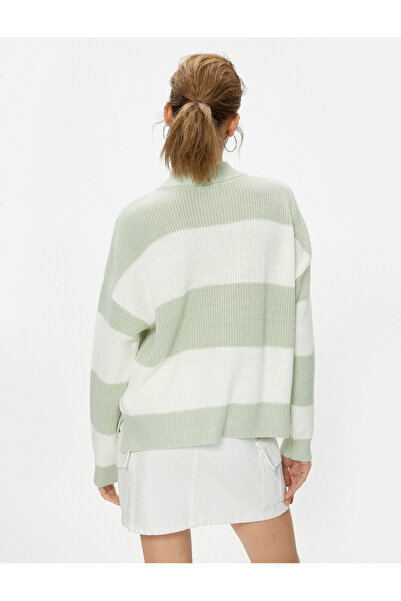 Koton Πλεκτό πουλόβερ σταντ γιακάς μακρυμάνικο