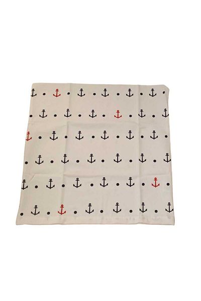 Cotton Collection 100% Cotton 2-Piece 45X45Cm Sea Anchor Throw Pillow Cover