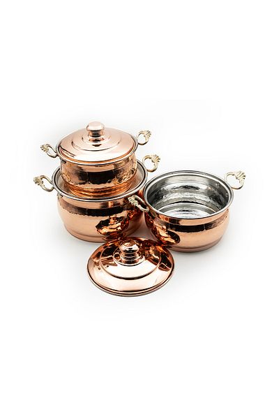 ANTEPSEPETİ Copper 3-Piece Pot Set