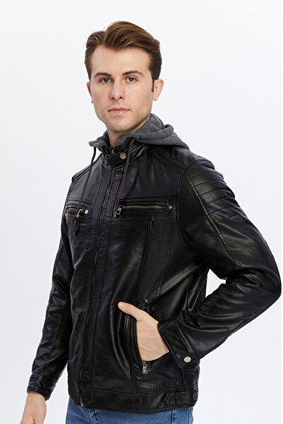 Pointback 5658 Suni Deri Rüzgar Geçirmez Su İticili Mont