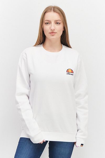 Ellesse Women Crew Neck Long Sleeve Brand Logo Sweatshirts, White