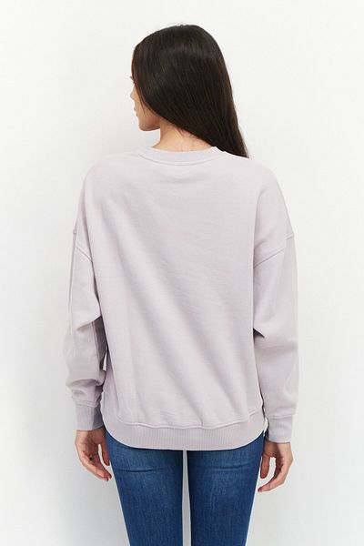 Esprit Women Crew Neck Plain Long Sleeve Fleece Sweatshirt, Lavender