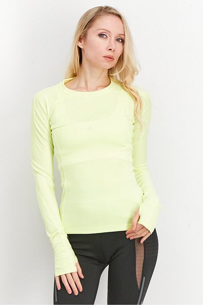 adidas Women Sportswear Fit Long Sleeve Brand Logo, Lime Green