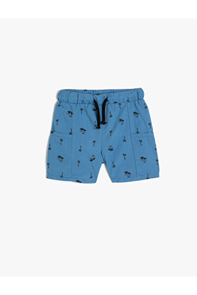 Koton Chino Şort Cepli Dinozor Baskılı Pamuklu