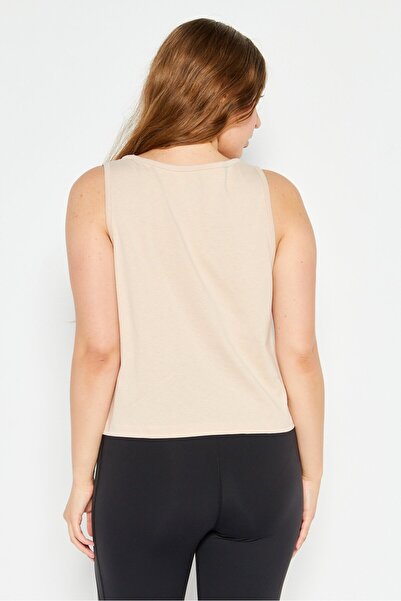 Reebok Women Sportswear Fit Sleeveless Training Top, Beige