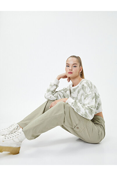 Koton Oversize Kargo Pantolon Beli Lastikli Cepli Pamuklu