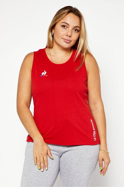 Le Coq Sportif Women Sportswear Fit Brand Logo Training Top, Red