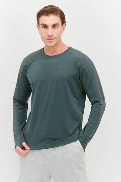 Brooks Men Sportswear Fit Long Sleeves Running Sweatshirt, Olive