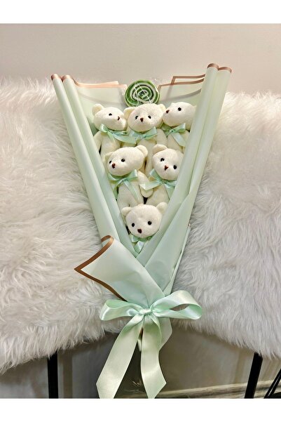 Salish Şekerli Peluş Ayıcık Buketi Yıldönümü Doğum Gününe Özel Sevgiliye Hediye