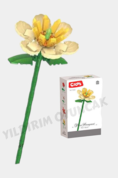 YILDIRIM OYUNCAK Decorative Flower Bouquet Making Set 177 Pieces Collectable Puzzle Block Flower Making Set 20 cm
