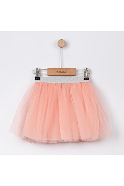 Lolons Glittery Waist Elastic Tutu Baby Girl Skirt Salmon