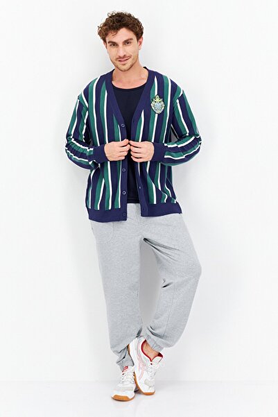 Fila Men Sportswear Fit V Neck Long Neck Outdoor Cardigan, Green