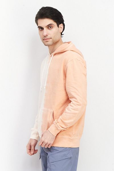 Sovereign Code Men Hooded Long Sleeve Tie Dye Printed Sweatshirt, Pink