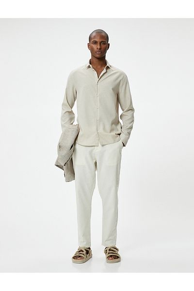 Koton Slim Fit Shirt Long Sleeve Classic Collar Buttoned