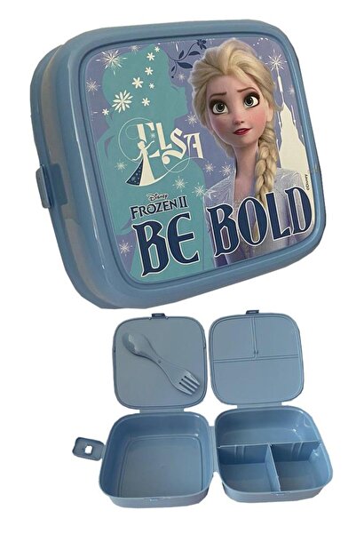 Artlantis Frozen Beslenme Kutusu Mavi 4 Bölmeli Kız Figürlü 1 Adet Elsa Yemek...