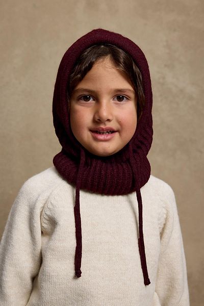 Fahhar Kids Burgundy Drawstring Children's Snow Beanie