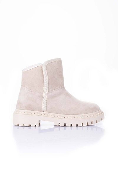 Getcho Γυναικείες μπότες Gayen Suede με γούνινο εσωτερικό μπεζ