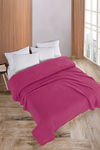 Evim Cotton Aden Dark Pink Multi-Purpose Bedspread Double - 200X230 cm