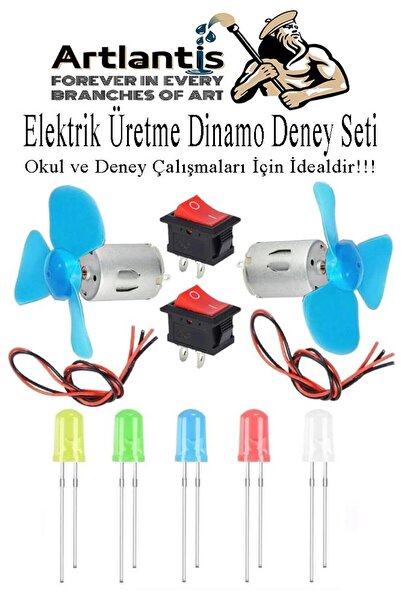 Artlantis Dinamo Deney Seti 1 Paket Rüzgar Enerjisinden Elektrik Üretme Deney...