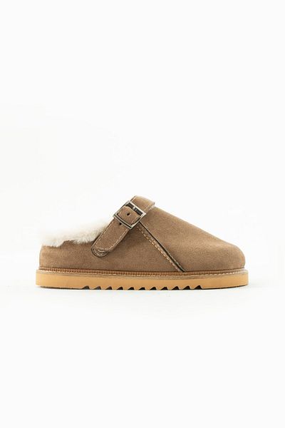 Seniorah شبشب نسائي من Madison Mink Suede مبطن بالفراء Sabo House