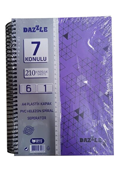 Artlantis 6+1 Ayraçlı Defter 7 Konulu 210 Yaprak 1 Adet 6 Kareli 1 Çizgili Sp...