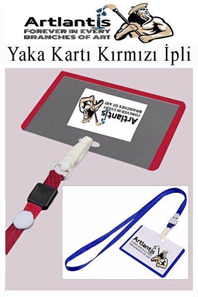 Artlantis Red String Id Badge 10 Pieces Pvc Red Collar Badge Holder with Adju...