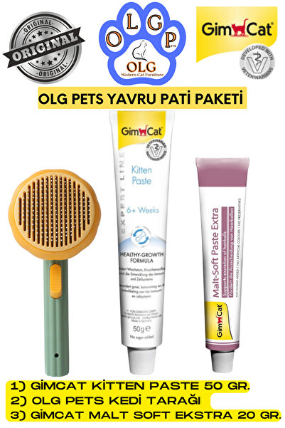Gimcat Yavru Pati Paketi ( Gimcat Kitten Paste, Gimcat Malt Soft Ekstra, Olg Pets Kedi Tarağı )