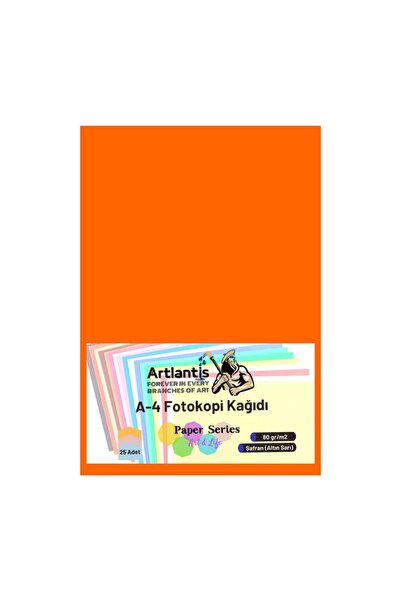 Artlantis ورق تصوير A-4 بلون أصفر ذهبي زعفراني، عبوة واحدة مكونة من 25 ورقة و...