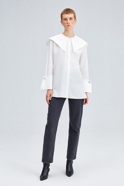 Touché Privé WIDE COLLAR POPLIN SHIRT