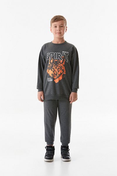 Fulla Moda Σετ φόρμας Jogger Boy με στάμπα Crew Neck
